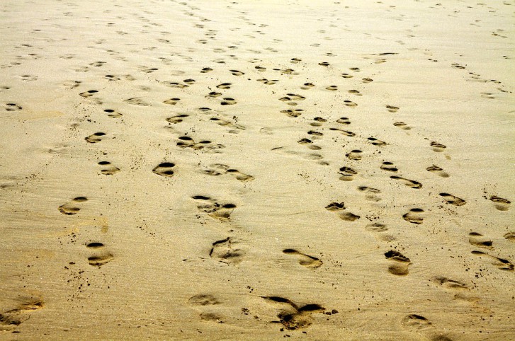 footprints sand