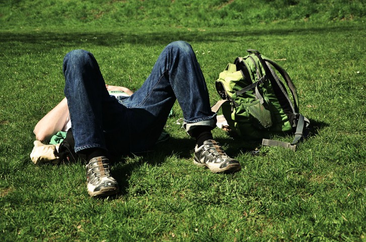 manrelaxingoutside